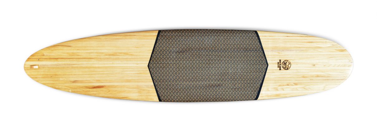 wooden surfbaord